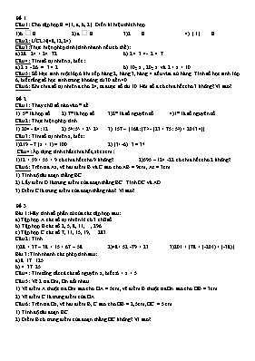 Toán 6 - 6 Đề kiểm tra chương 1